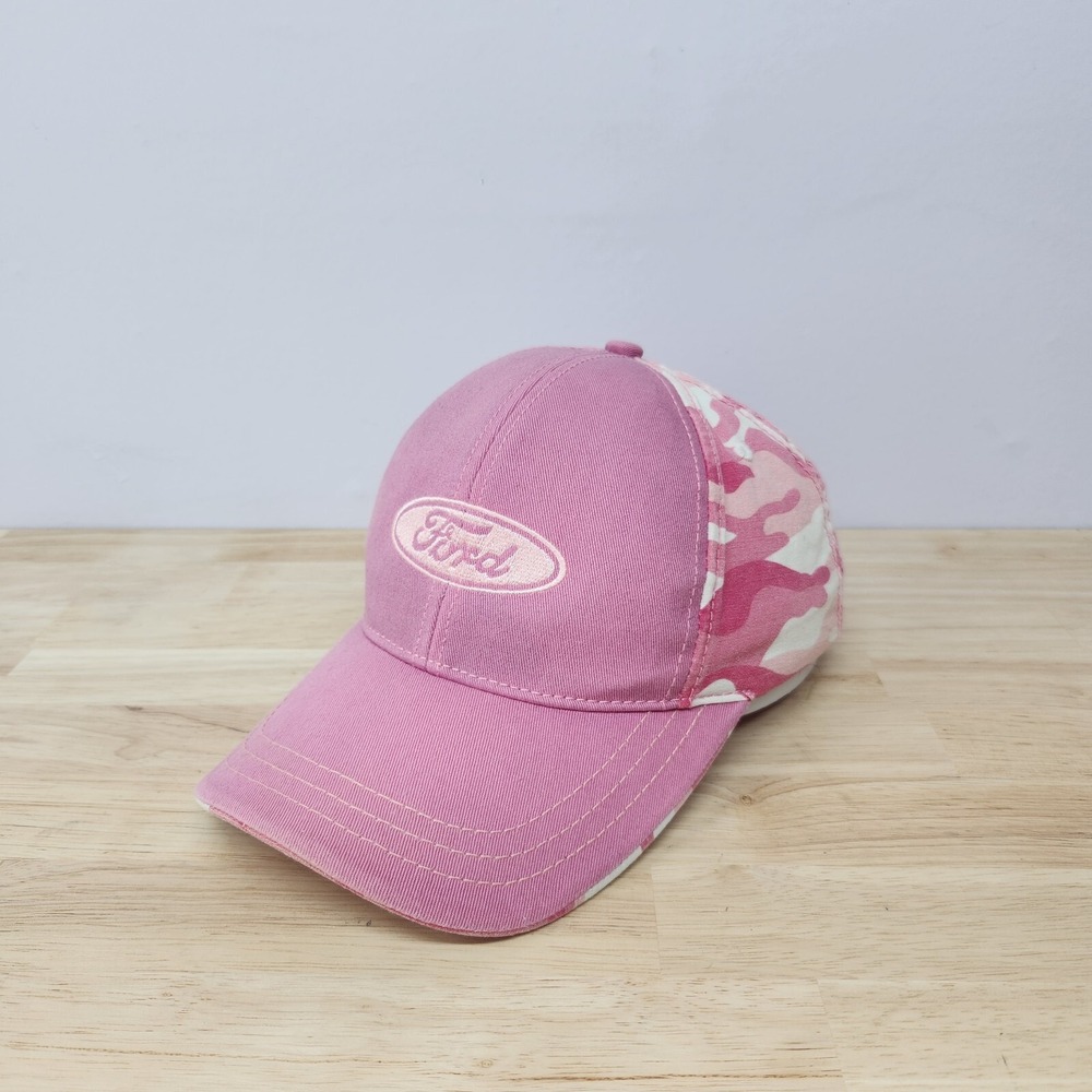 Ford Pink White Camo Hat Baseball Cap Womens